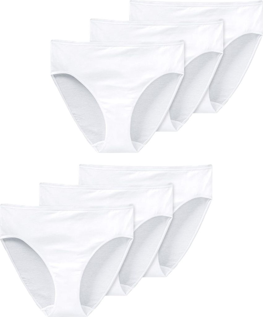 Schiesser Damen Slip 6-Pack Essentials - weiss - Größe 40