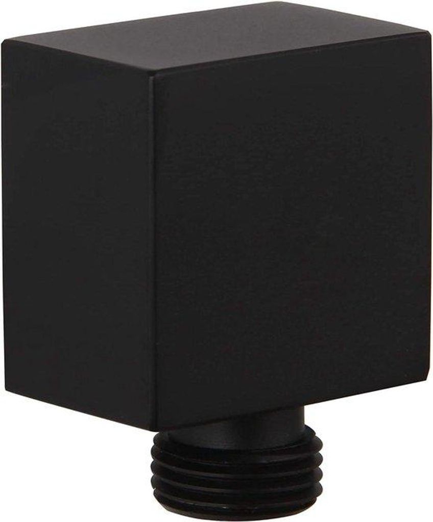 Massivmessing-Duschkopf-Outlet-Elleboog in Matte Schwarz-Lack-Finish