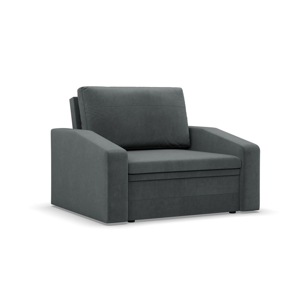 Sessel mit Schlaffunktion, Loungesessel für das Wohnzimmer, Orbit 90cm Dunkelgrau
