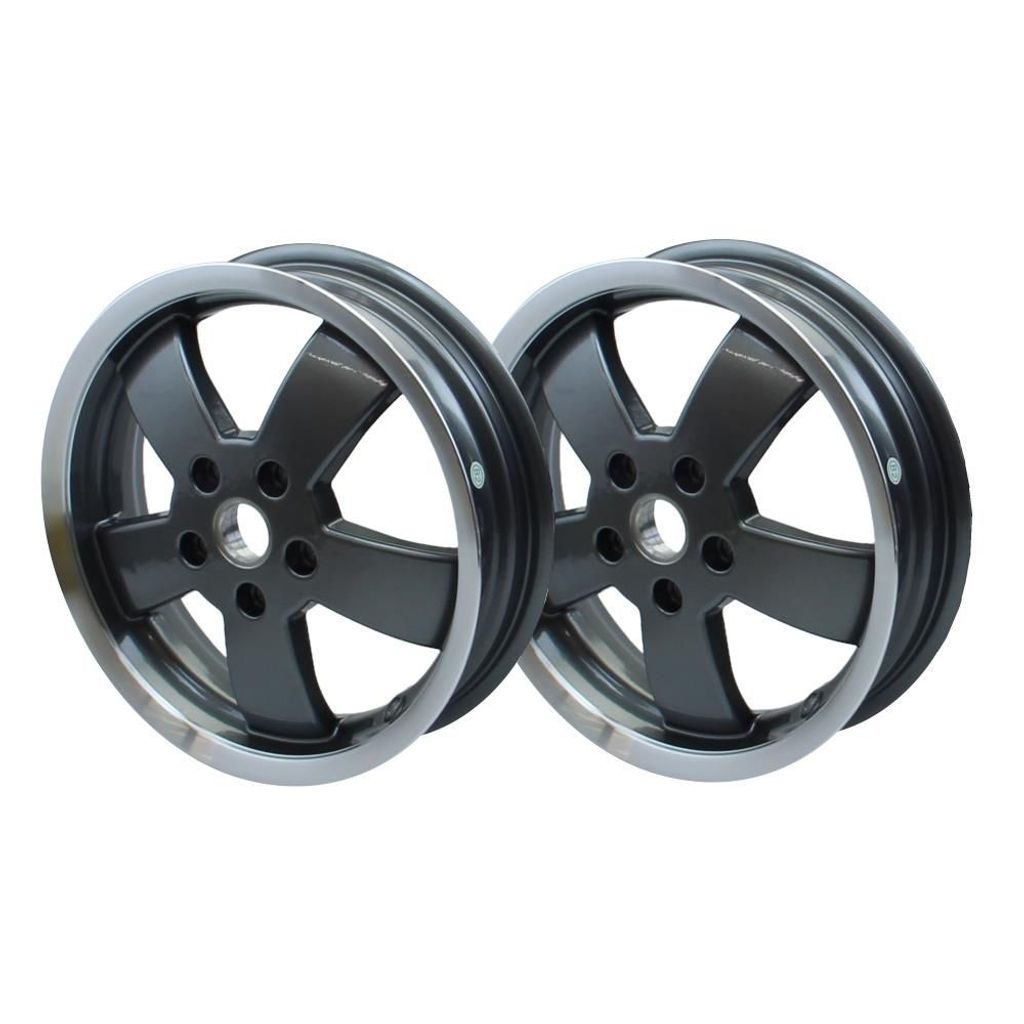 Set zwarte/zilveren velgen, 3,00 x 12 inch, voor Vespa GTS Productafbeelding 