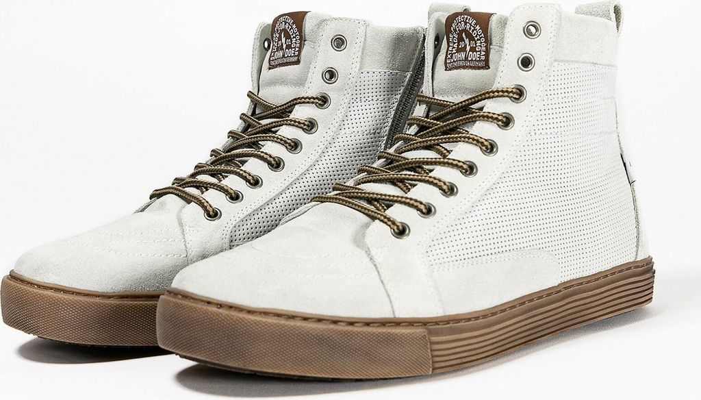 John Doe Neo Motorrad Schuhe, weiß/braun, 44
