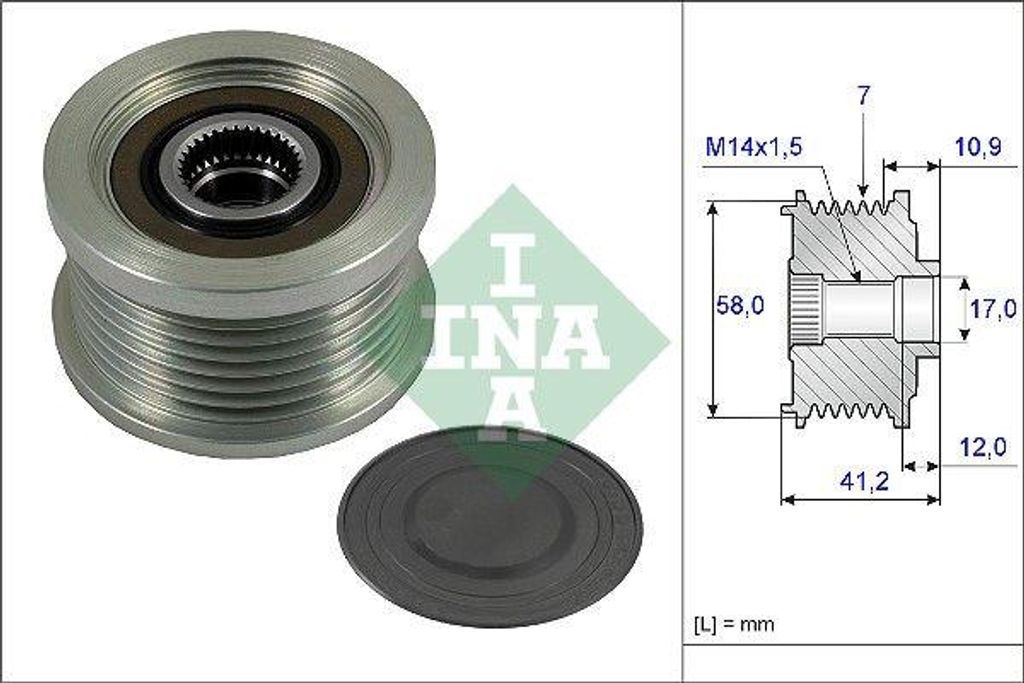 INA 535 0232 10 Freilauf Lichtmaschine OE 270600G011 kompatibel mit Verso, RAV 4, Land Cruiser, Hilux, Hiace, Corolla, Avensis, Auris, IS