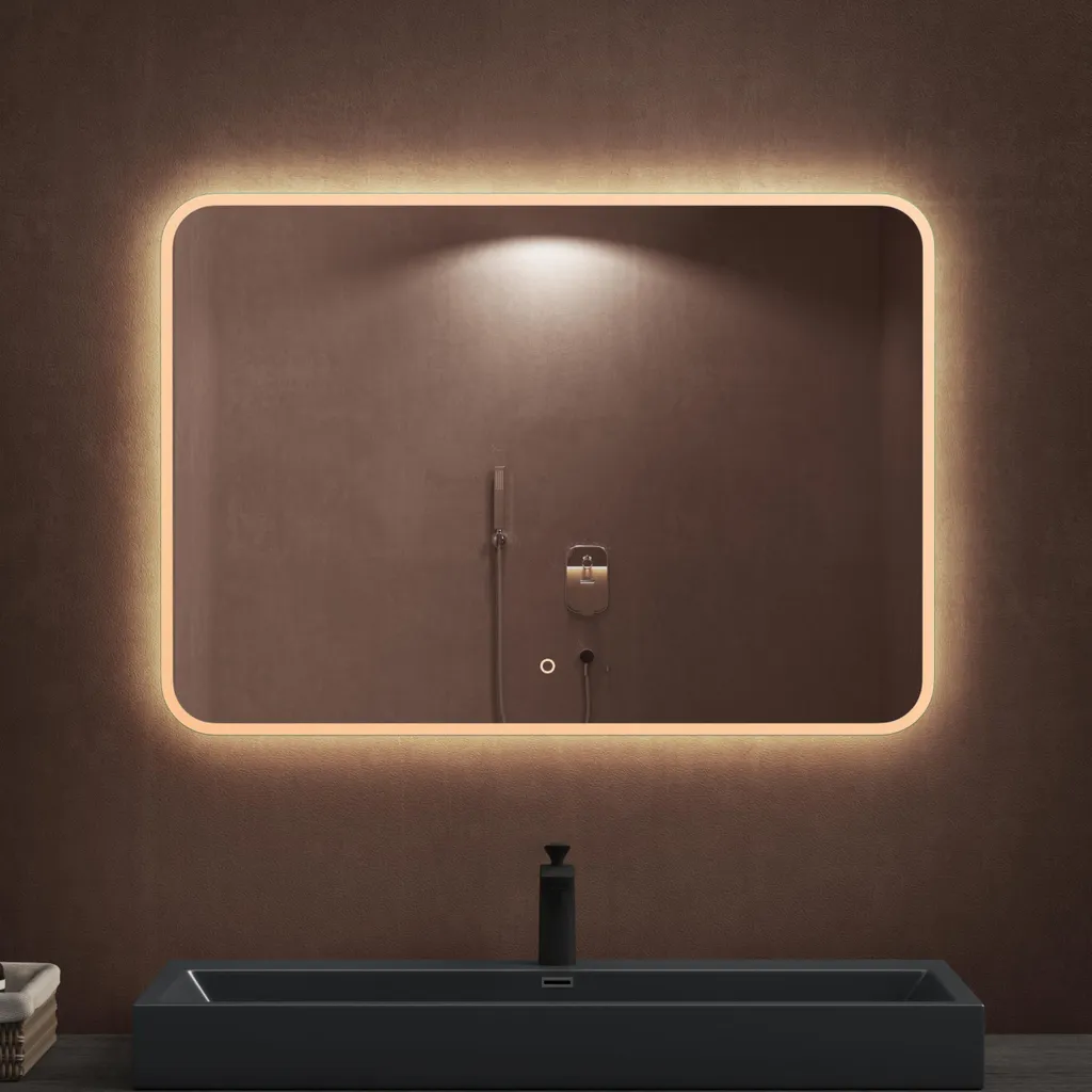 Miroir Salle de Bains Anti-Ombre LED 100x70cm avec Touche Tactile LUZ