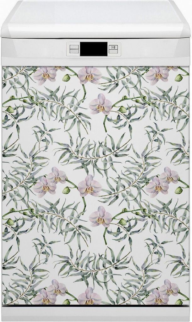 Abwaschbar 45x80 cm Geschirrspüle Magnetmatte Küche Dekorative - Rosa Orchideen