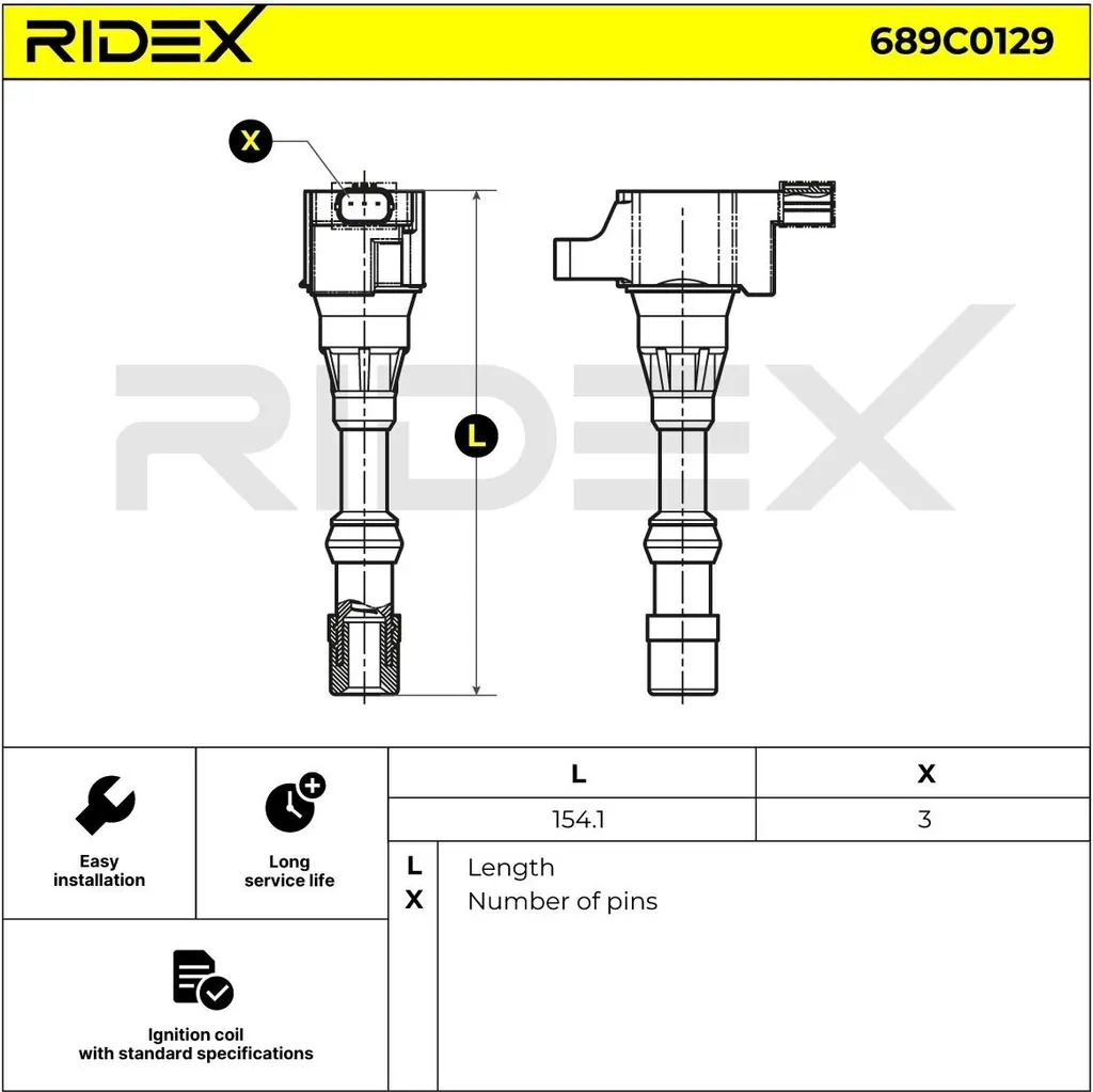 Bobina Accensione RIDEX 689C0129 per Honda | Installa e Risparmia