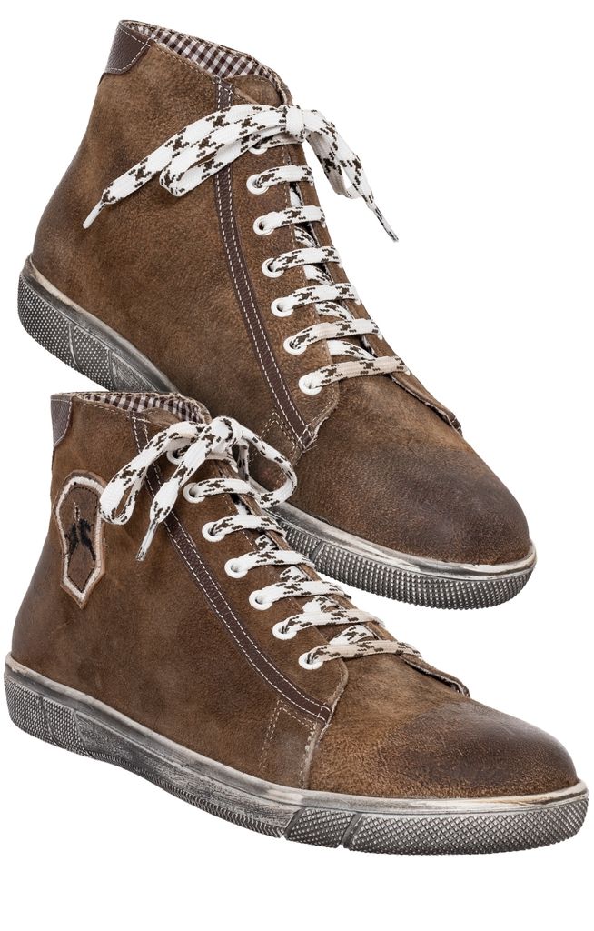 MADDOX Trachten Leder Schuhe Hohe Sneaker "Marinus" | Wood Produktbild 