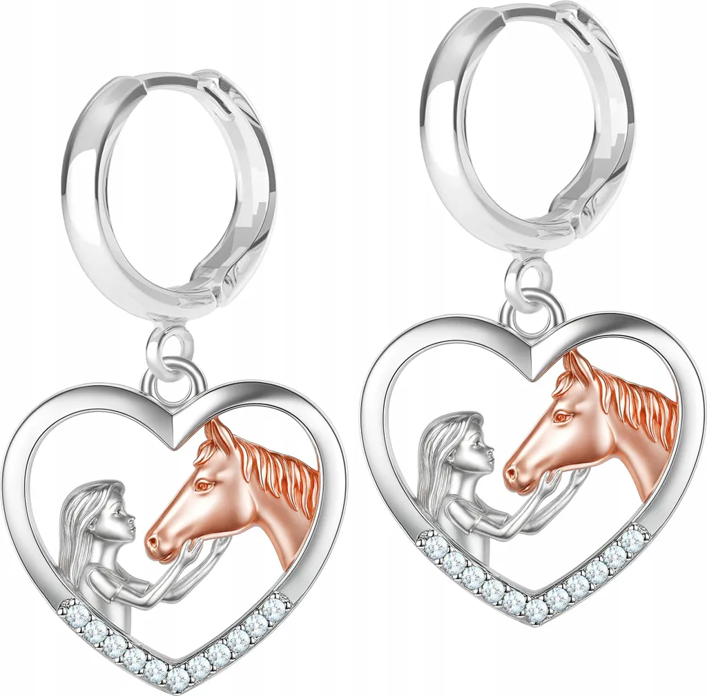 Orecchini Argento 925 Cavallino Bambina: Chiusura Inglese Antismarrimento