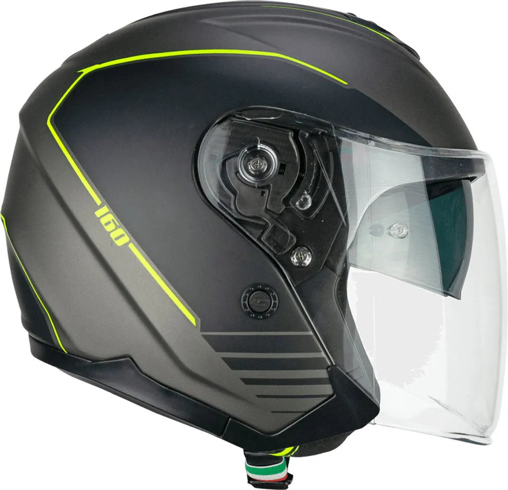 Casque Jet CGM 160G JAD RIDE Graphite Matt Jaune Fluo - Taille S Confort