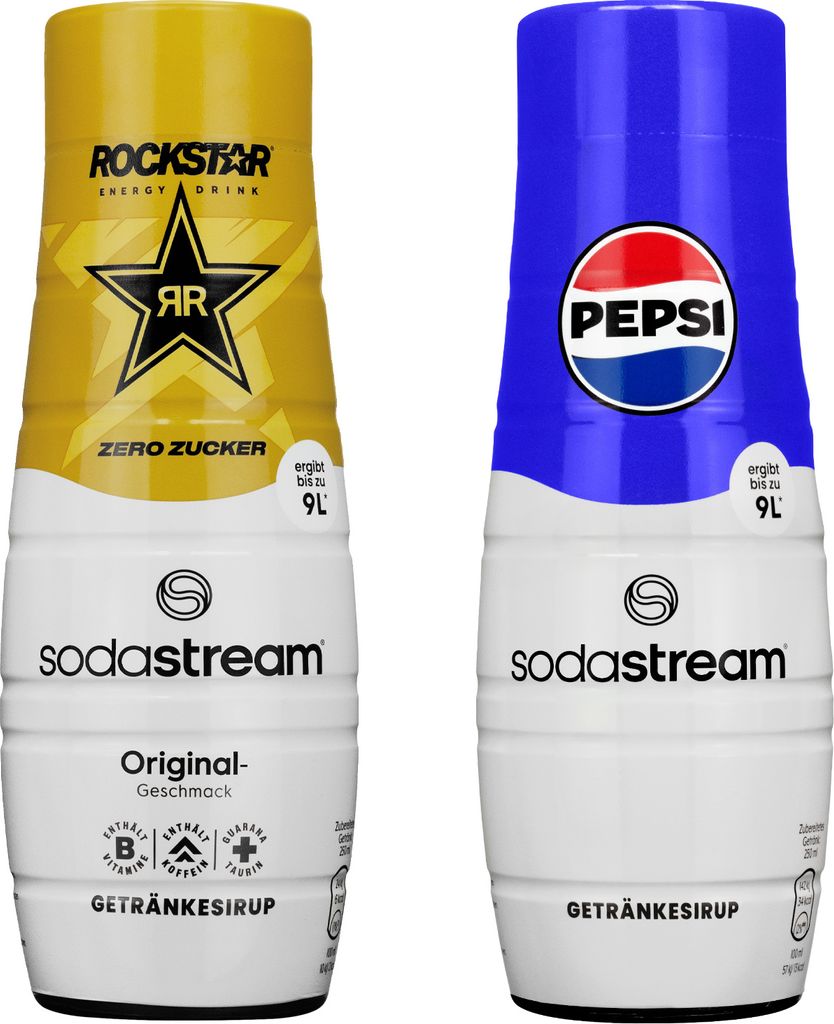 Sodastream Sirup Set Rockstar Zero Energy 440ml Pepsi Konzentrat 2x Pack