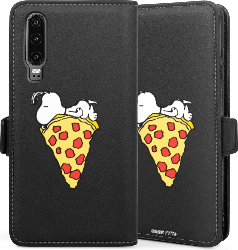 DeinDesign Klapphülle für Huawei P30 Handytasche Lederhülle Tasche Pizza Peanuts Snoopy