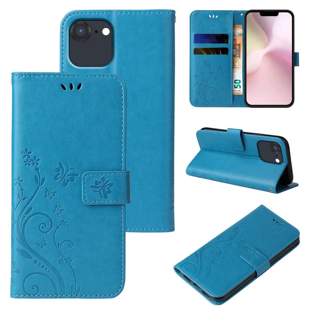 Handyhülle für Apple iPhone 16e Floral Blumen Schmetterling Produktbild 