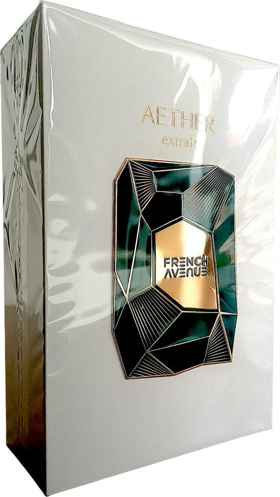 A product box for French Avenue Aether Parfüm unisex.
