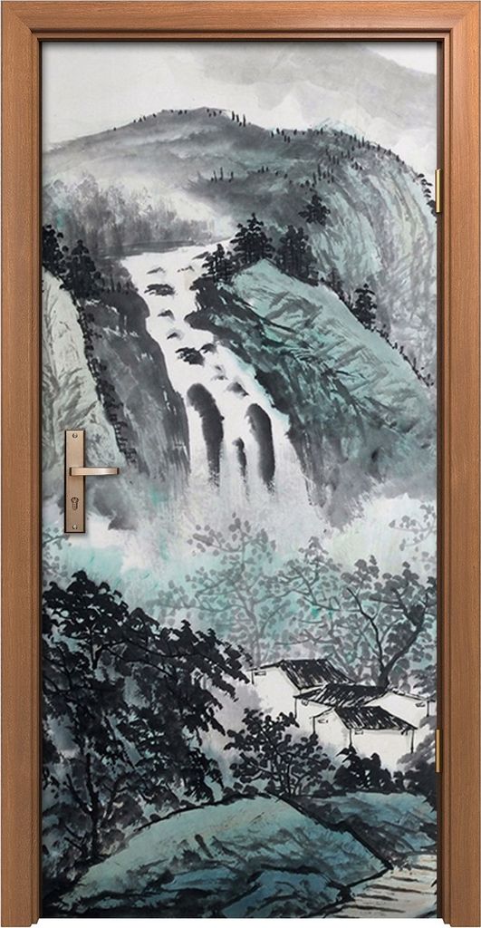 Türposter 90x200 cm Türaufkleber Türtapete Türfolie Klebefolie Tinte Wasch Landschafts Berg