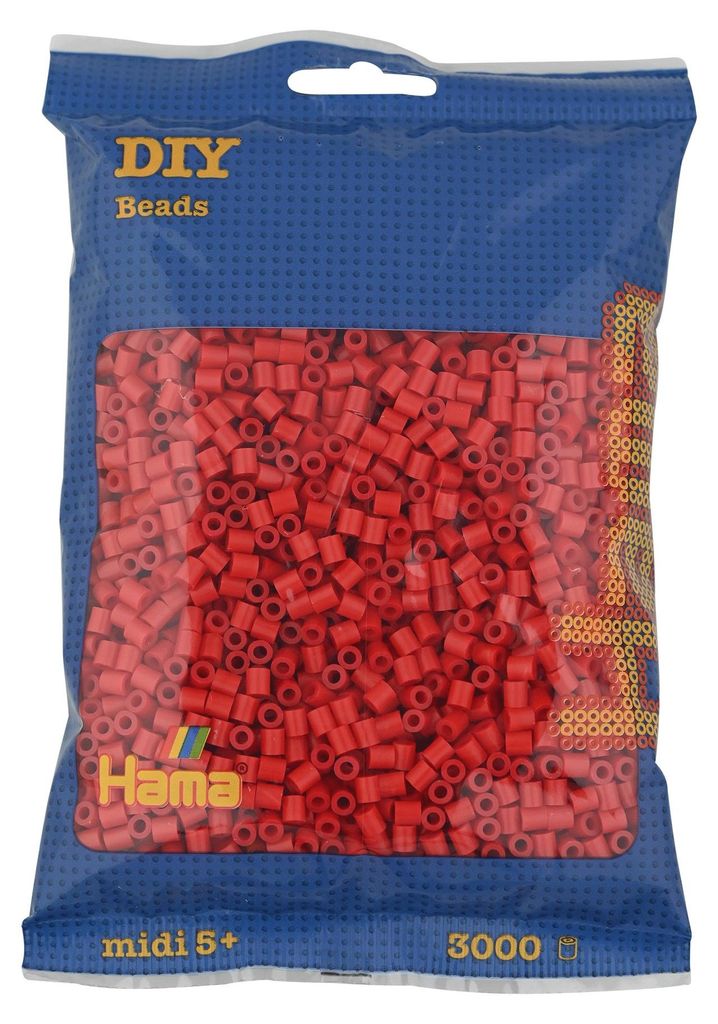 HAMA Bügelperlen midi rot 3.000er Beutel Produktbild 