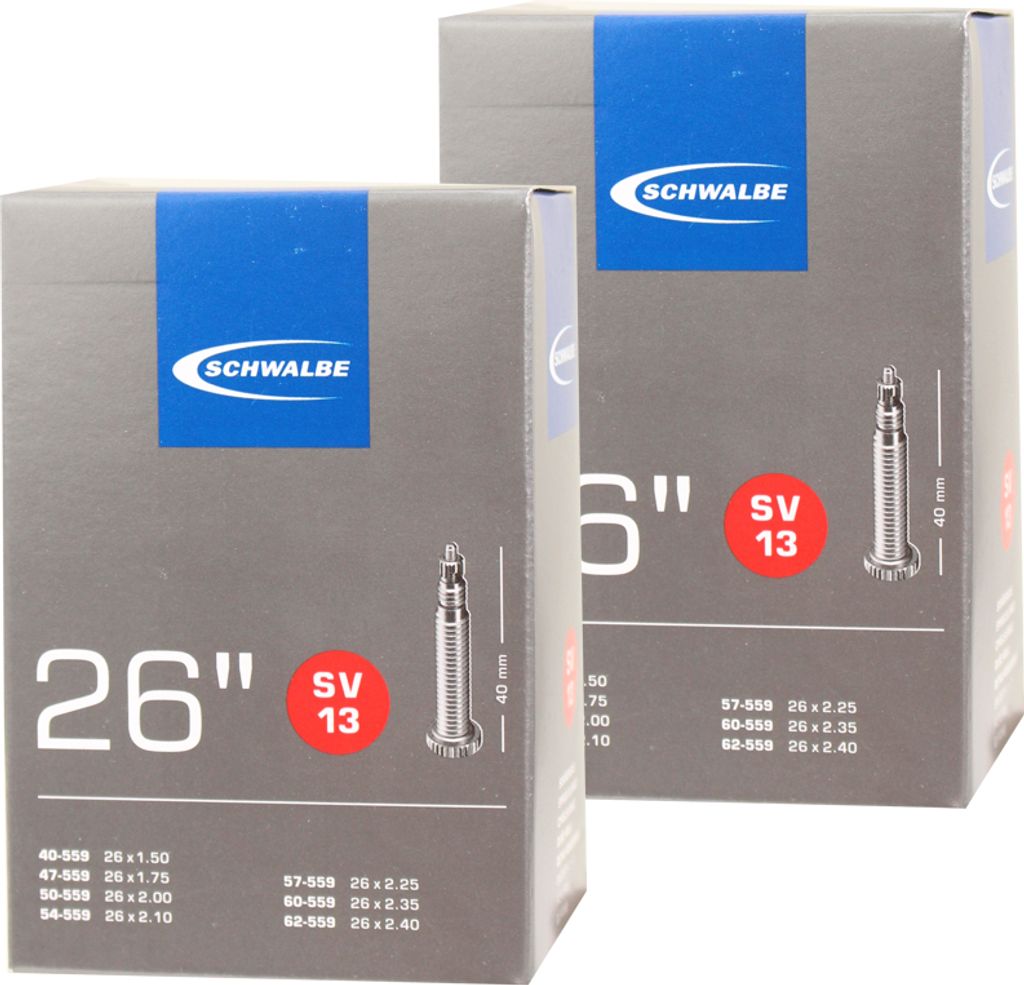 2 Stück Schwalbe SV 13 Schlauch 26 Zoll 26x 1,50-2,5 Produktbild 