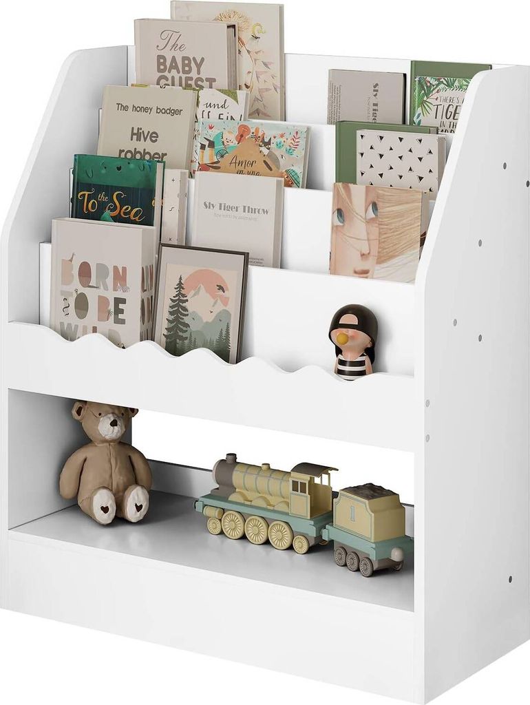 WOLTU Bücherregal Kinder, mit 5 Fächern, Aufbewahrungsregal, 70x80x30 cm, Weiß