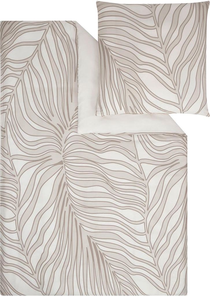 Satin-Bettwäsche - 135 x 200 cm - Beige - Braun - Baumwolle - mit Reißverschluss