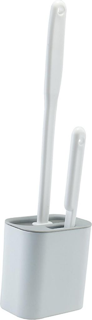 2Pcs Silikon Toilettenbürste Set Langer Griff Tief Reinigung Toilettenbürste mit Halter Set für den Hausgebrauch