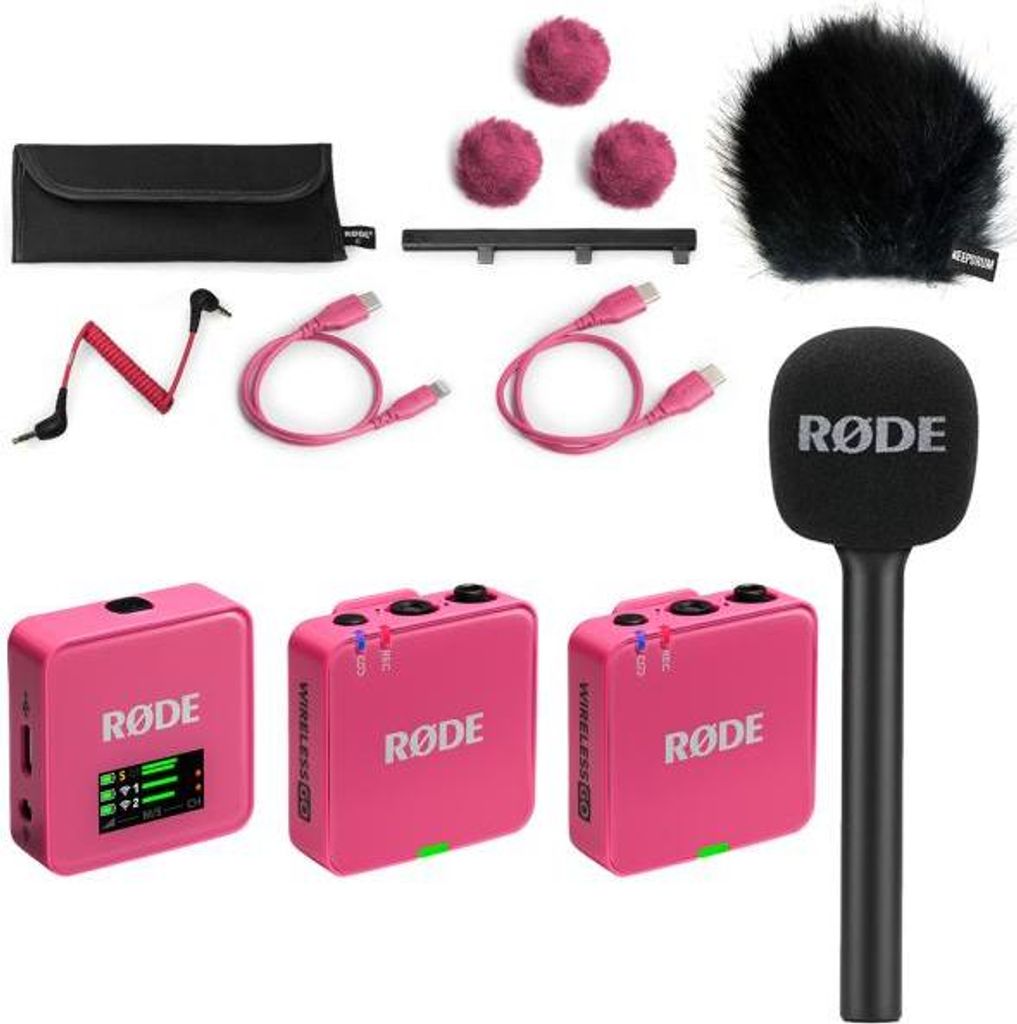 Rode Mikrofon-Funksystem Wireless GO Gen 3 Pink Interview Set 1 BK