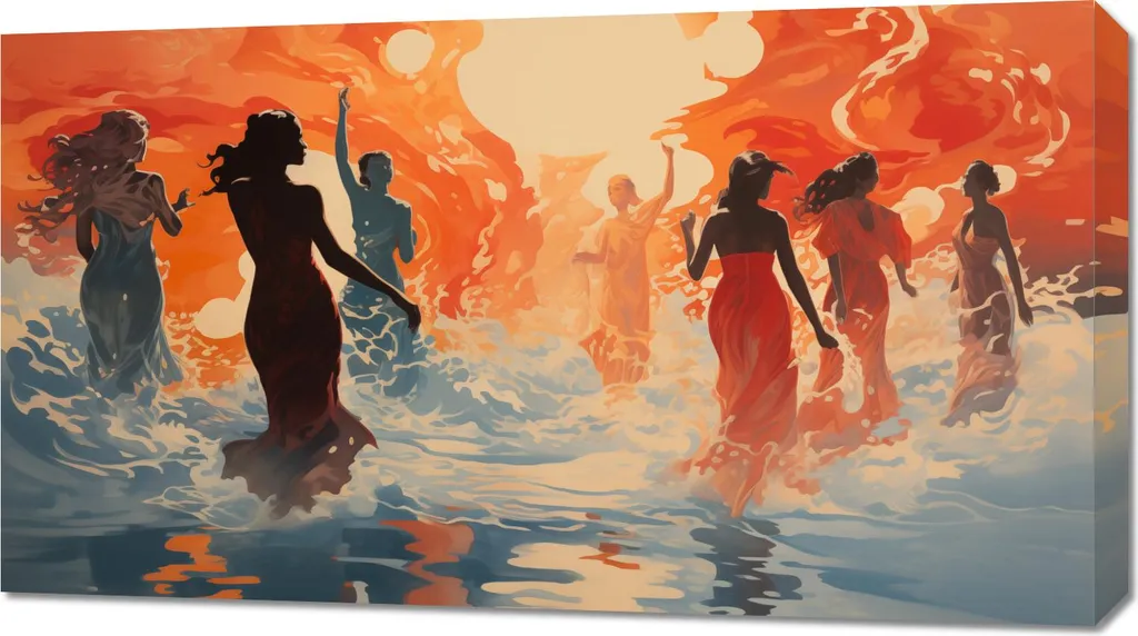 Danza Ardente 90x50cm Quadro su Tela: Arredo Casa Moderno Rosso