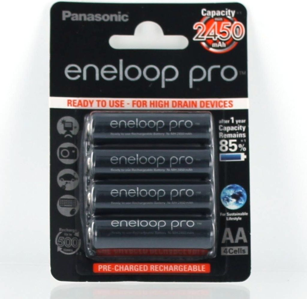 Akku für Panasonic eneloop PRO NiMH 4,8 Volt 2500 mAh schwarz.