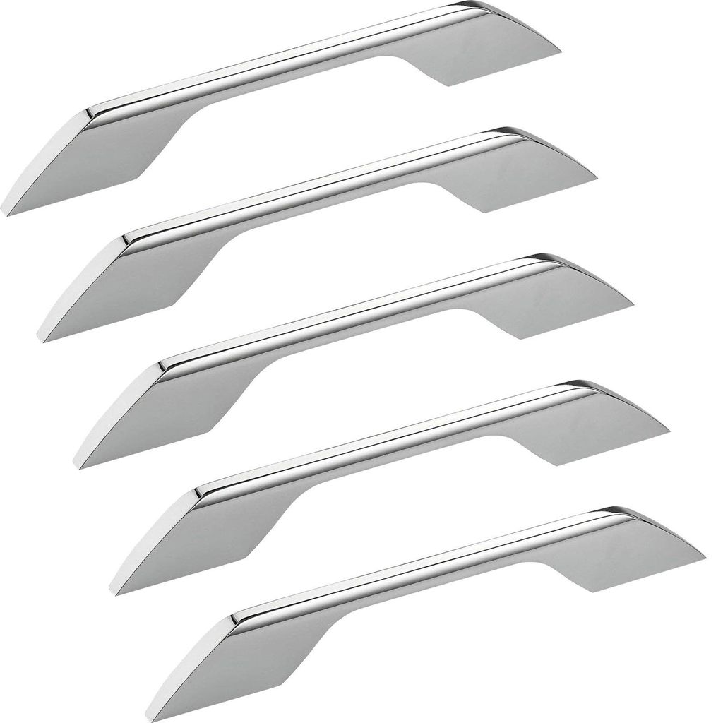 SOTECH Möbelgriff ADRIEN Schrankgriff – Bohrabstand 128/160 mm, Chrom poliert (5 Stück)