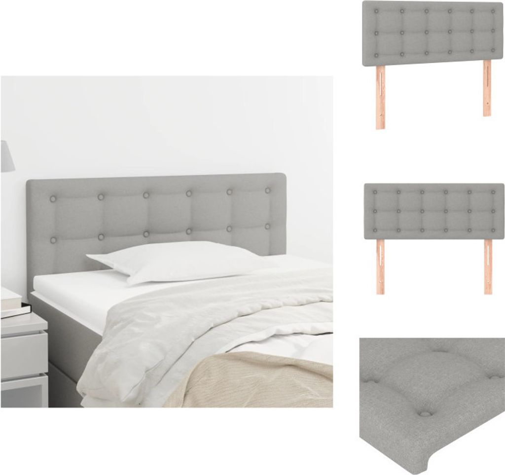 vidaXL Kopfteil Hellgrau 80x5x78/88 cm Stoff - Kopf- & Fußenden