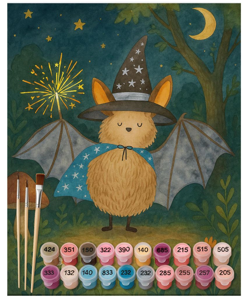 Mr. & Mrs. Panda Malen nach Zahlen Fledermaus Zauberer Design 40 x 50 cm Ohne Rahmen - Weiß - Geschenk, set, DIY, Lustige Sprüche, mit, Frauen, Z...