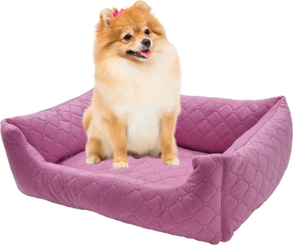 Hundebett Kleine Hunde Hundesofa Hundekorb mit erhöhten Ränder ( 70 x 60cm rosa)