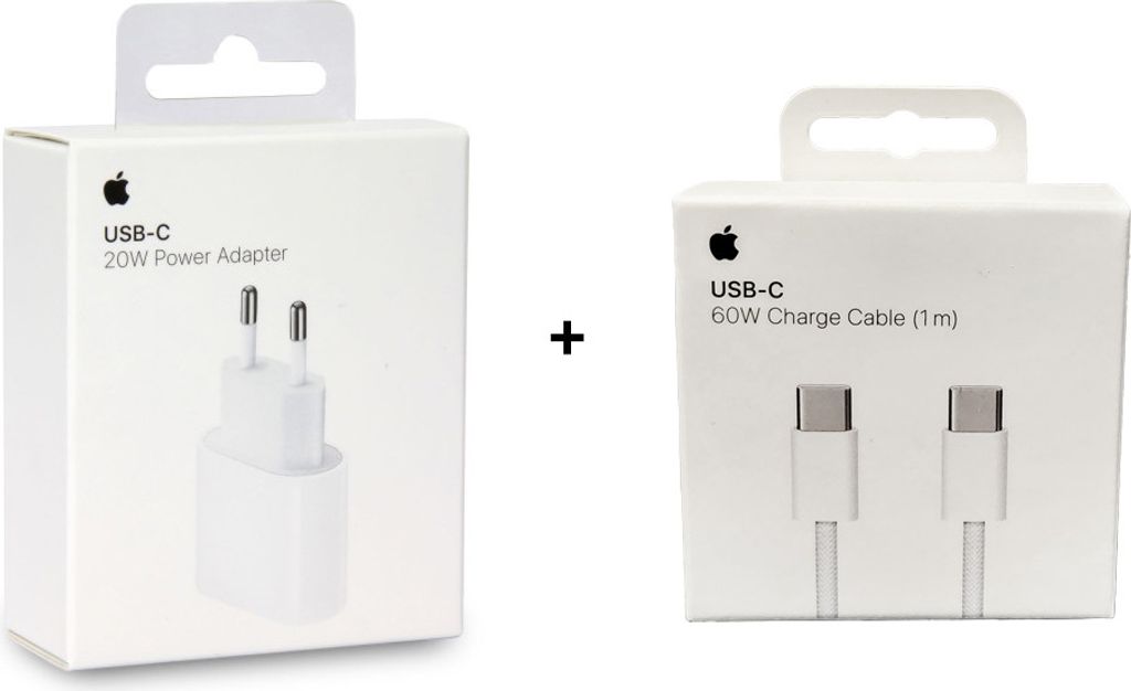 Apple iPhone 15 - 20w Ladegerät + 1m 60w Usb C to C kabel