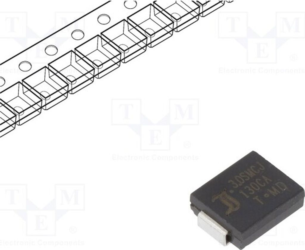 1x Diode: TVS 14,3A 5% 3kW Bidirektional 144÷160V SMC 3.0SMCJ130CA Tran bidirekt