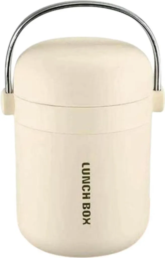 Thermos Premium Lunch – 1 litro – Interno in acciaio inossidabile – Caldo e freddo – Beige