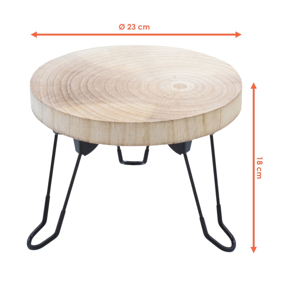 Holz Blumentopfständer - Tisch mit Baumscheibe - Blumen Produktbild 2