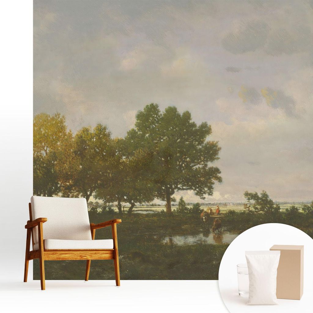 Fototapete - 250x250 cm - Tapete - Wandtapete - Wandbilder - Dekofolie - Tapete Folie - Wand - Dekoration - Wohnzimmer - Waldlandschaft