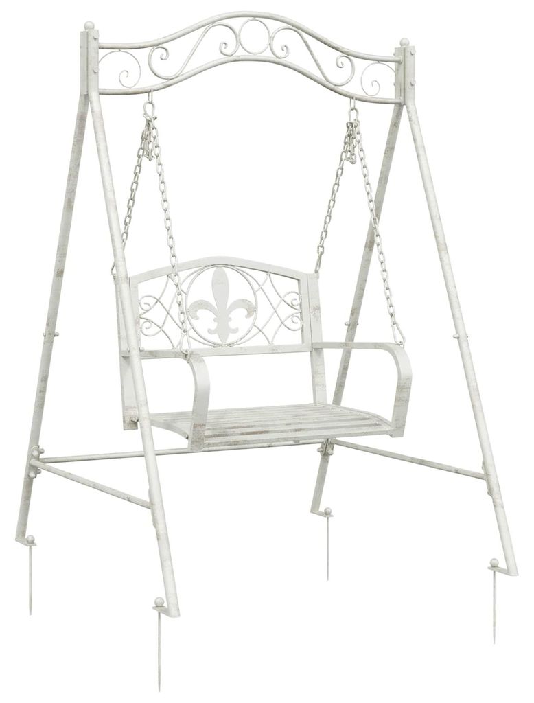 vidaXL Panchina a dondolo in acciaio 113 x 121,5 x 168 cm Immagine del prodotto 