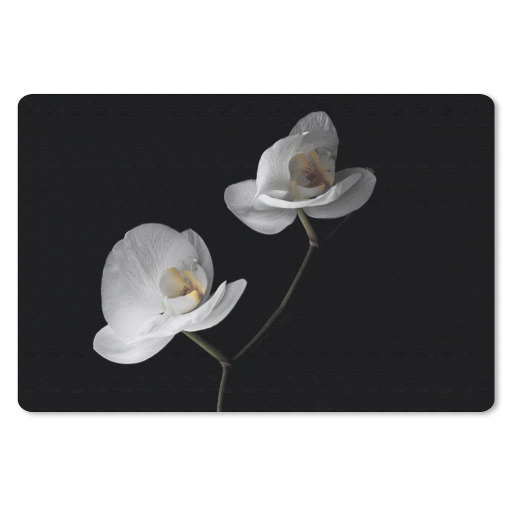 MuchoWow Mauspad Mousepad Orchidee - Blumen - Schwarz - Weiß - Stilleben 27x18 cm - Mousepads - Maus Mat - Pad - Mausunterlage - Büroartikel - ...