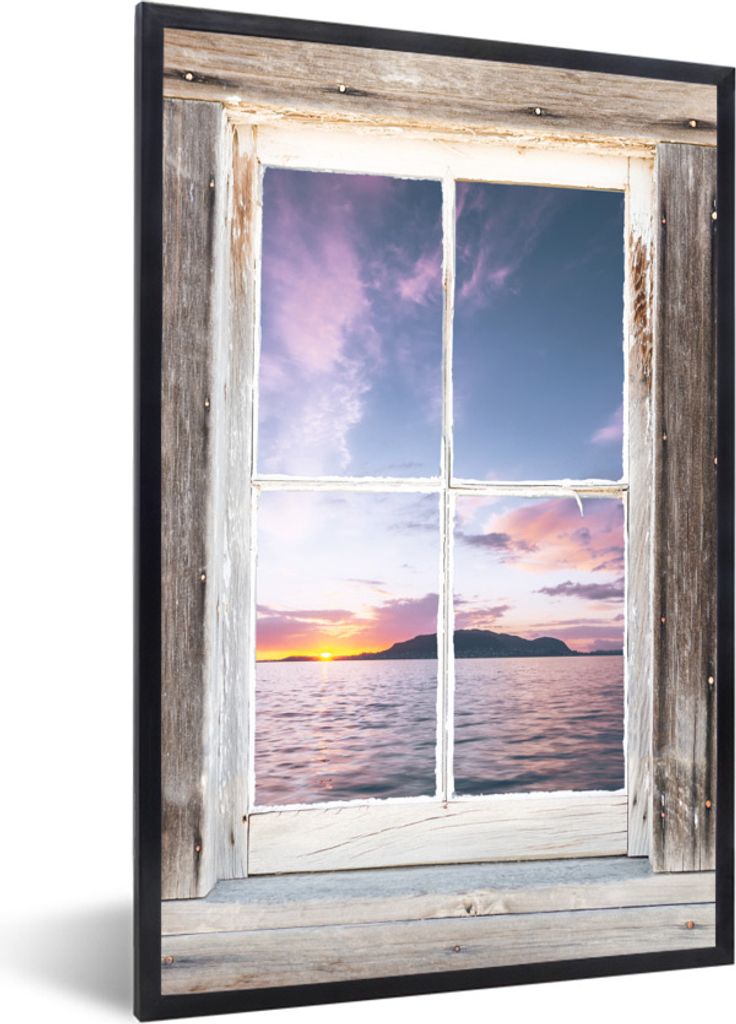 MuchoWow Gerahmtes Poster Aussicht - Insel - Meer 20x30 cm - Poster mit Schwarzem Bilderrahmen Wandposter Rahmen Foto Bilder - Drucken - Bilder P...