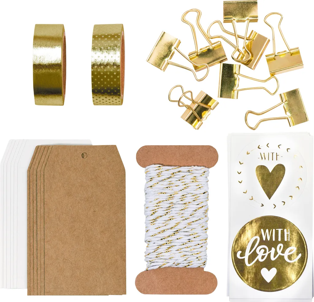 Boîte cadeau dorée Heyda 15 cm pour emballage de bijoux et souvenirs