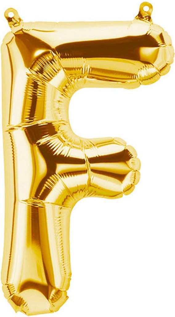 Folienballon Buchstabe F, gold, ca. 40 cm, für Produktbild 