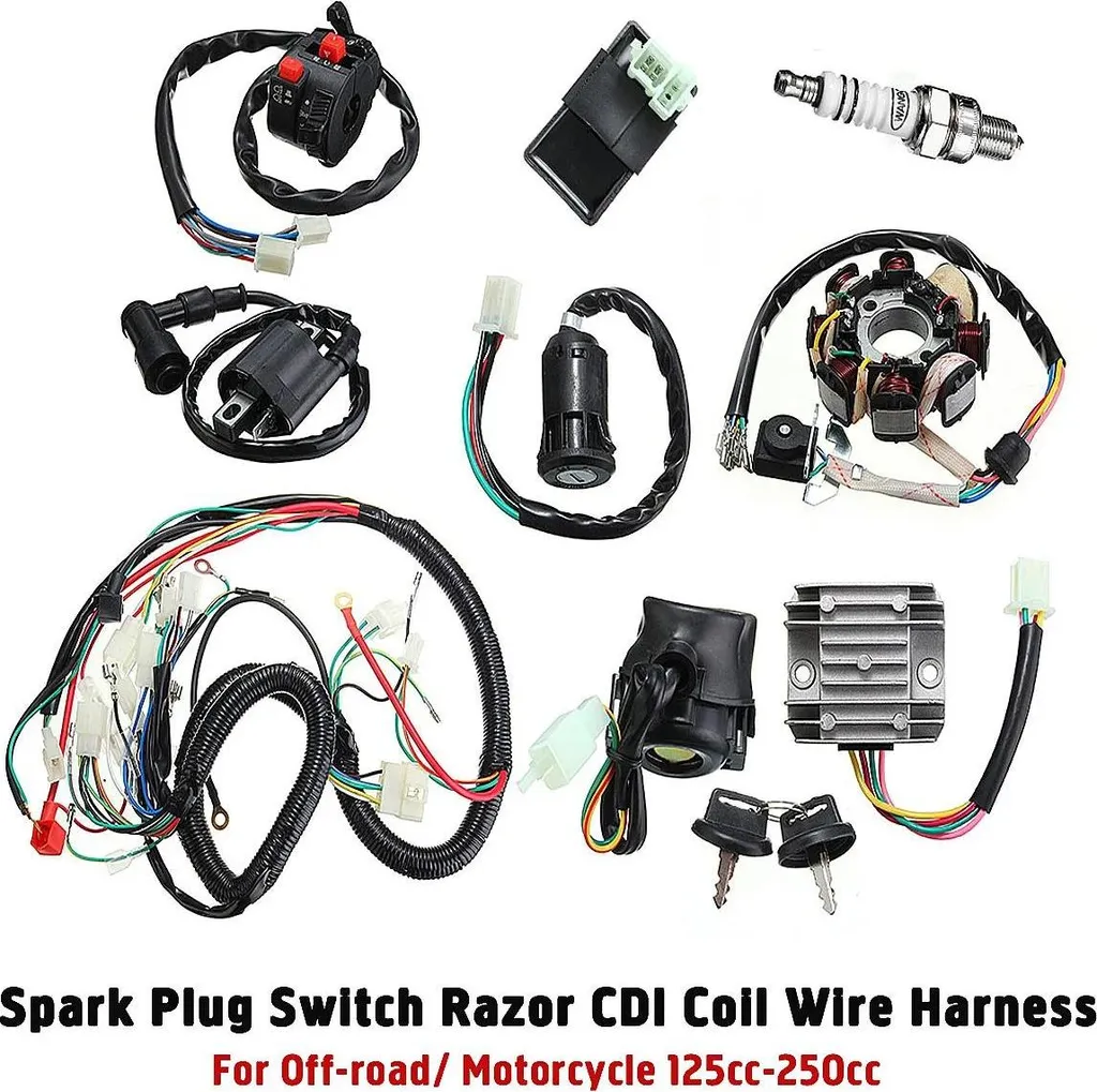 Faisceau d'allumage CDI pour réparation moto 12V - Kit complet câblé