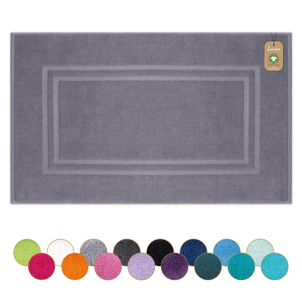 Lavea® Badematte 50x80 cm, Badezimmerteppich 100% Produktbild 