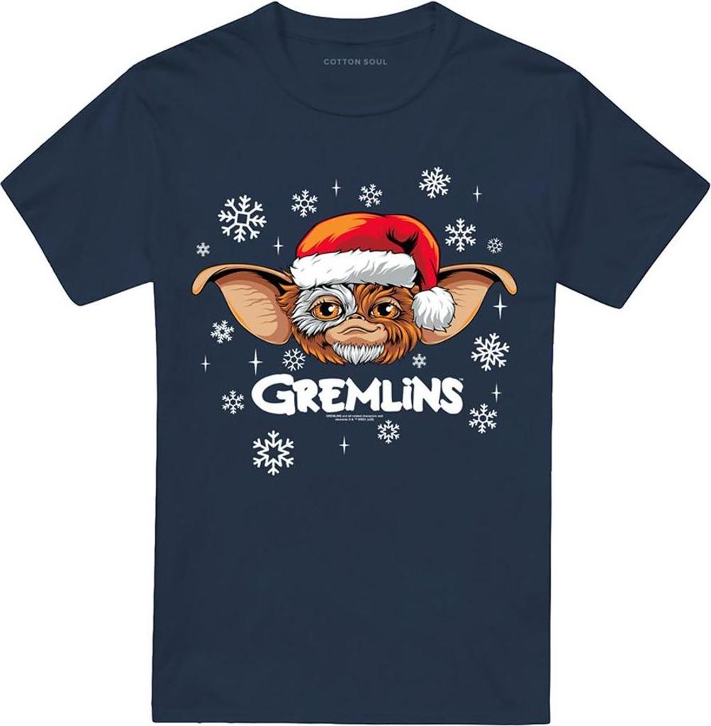 Gremlins - T-Shirt für Herren/Damen Uni, weihnachtliches Design TV27205 (S) (Marine)