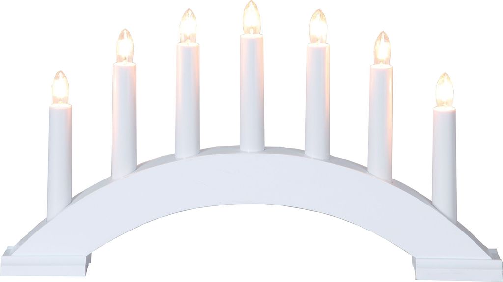 Lichterbogen Bea - 7flammig - warmweiße Birnchen - L: 39cm, H: 22cm - Schalter - weiß