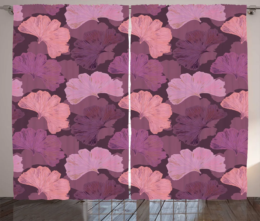 Rideau pour Grand Salon Décoration Rustique Vintage Aubergine 280x225cm
