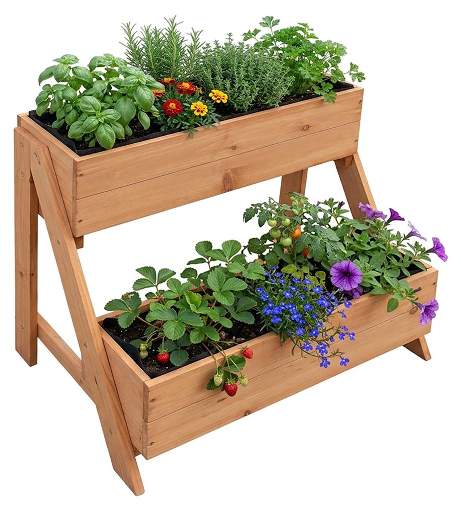 Jardinière verticale Relaxdays, 2 bacs à plantes, H x l x P Image du produit 