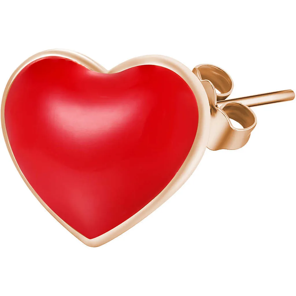Regalo Unico: Orecchino Cuore Rosato Storie RZO019 Argento e Pietre
