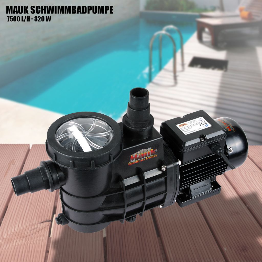 Mauk Schwimmbadpumpe 320 W – selbstansaugende Poolpumpe mit Produktbild 