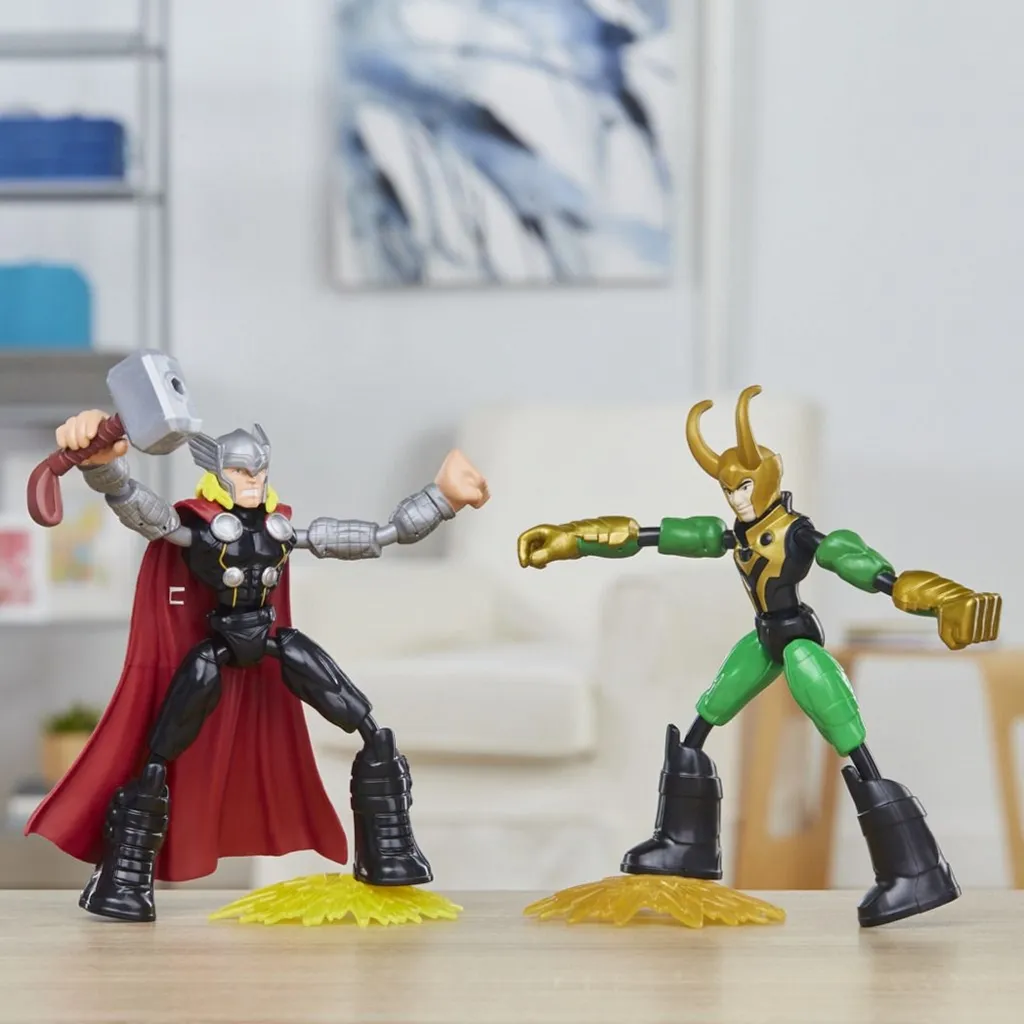 Figurines Hasbro Marvel Avengers Bend and Flex Thor Vs Loki E8932 - 14