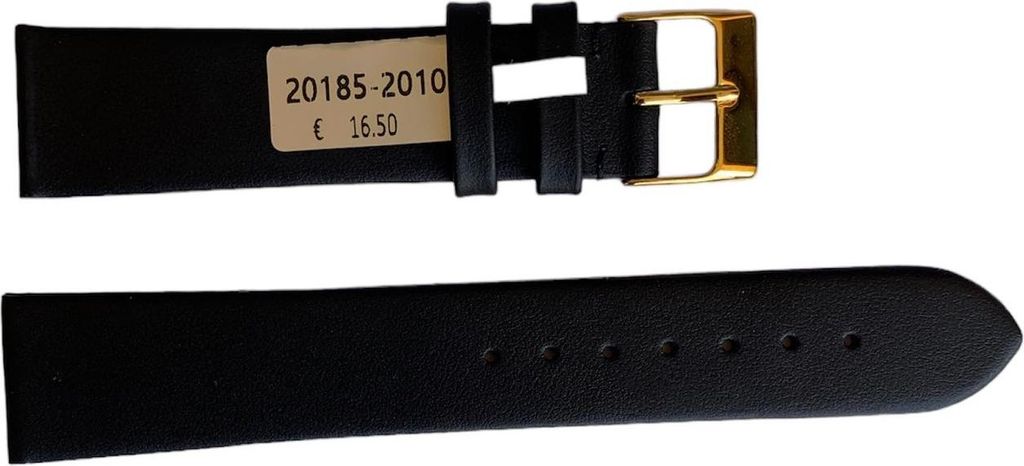 Wasserdichter schwarzer glatter Lederarmband für Uhr mit Goldhülse 20mm
