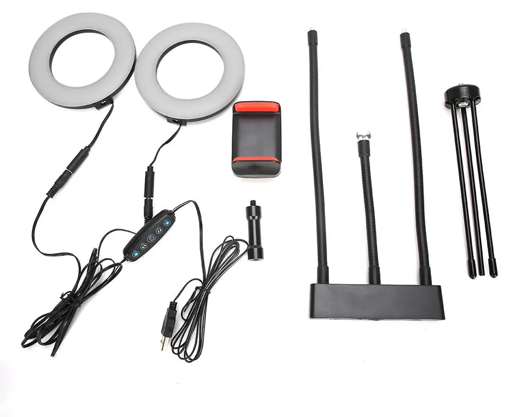 Ring Light LED de bureau avec trépied réglable pour téléphone portable